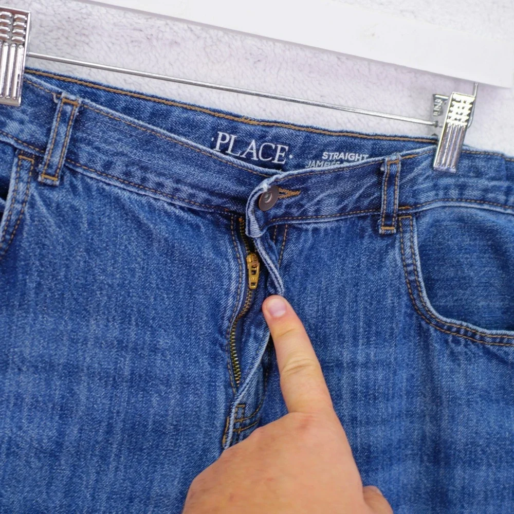 The Children's Place Straight Jambes Droites Blue‎ Denim Boys Jeans 18 Husky